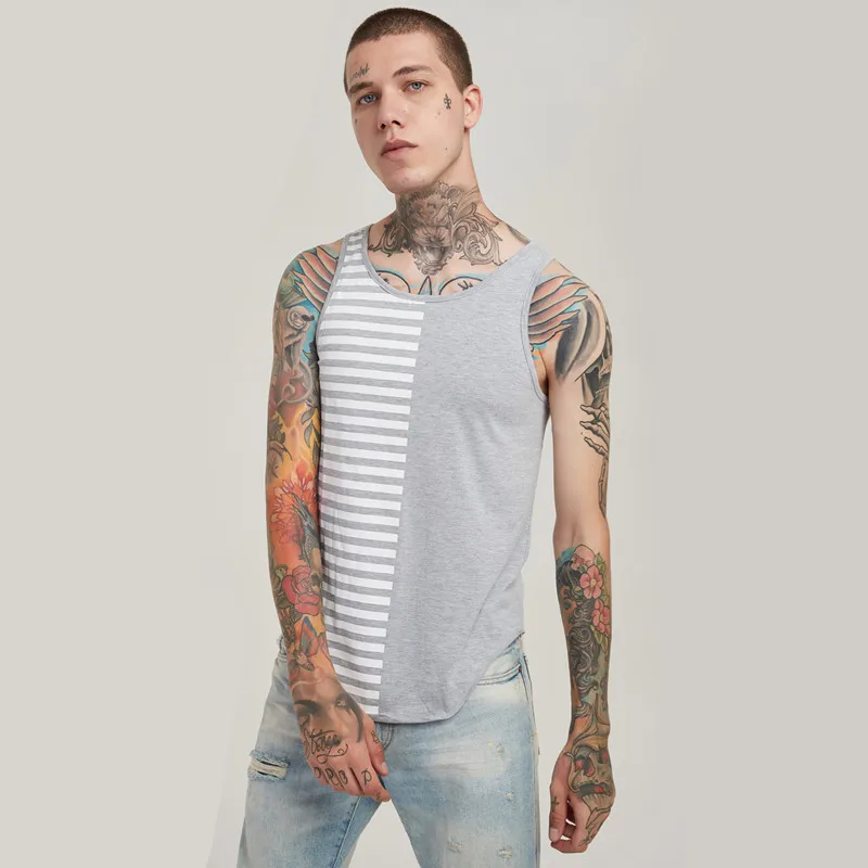

2018 New Striped Loose Vest Men's Fashion Vest Men Clothes 2018 Ropa De Hombre Men Fashion Tank Tops Vest