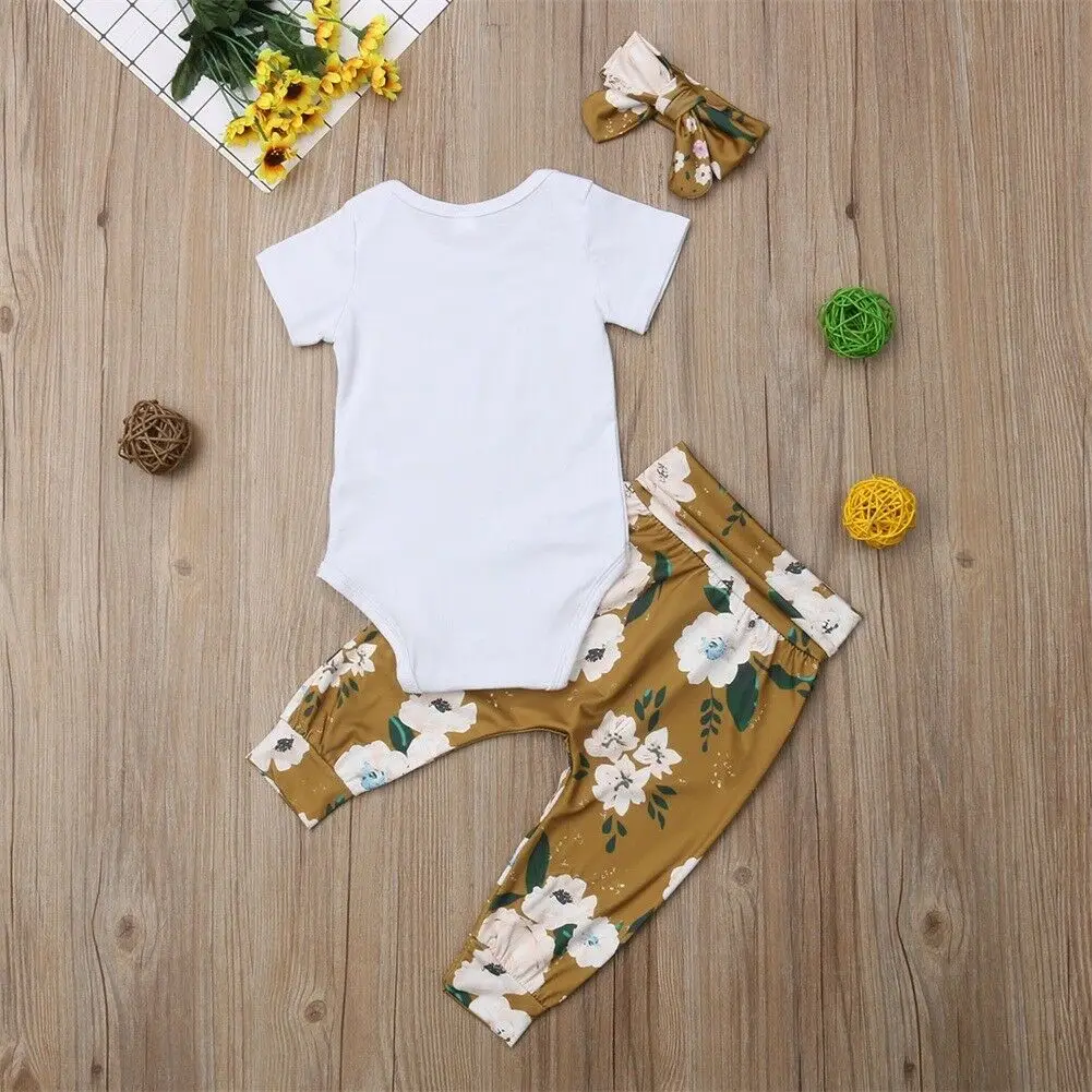 Комплект из 3 предметов для новорожденных и маленьких девочек, комплект одежды, комбинезон, боди+ штаны, леггинсы