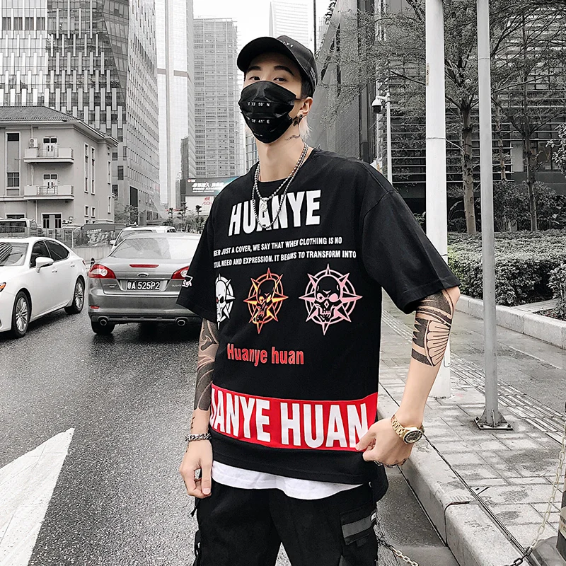 

2019 tide brand new summer loose Harajuku cotton Korean wave lovers short-sleeved T-shirt men's half sleeve