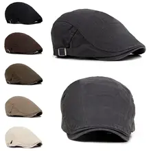 New Men's Ivy Hat Berets Cap Golf Driving Adjustable Sun Flat Plain Cabbie Newsboy Cap-Fashion 6Colors Hot