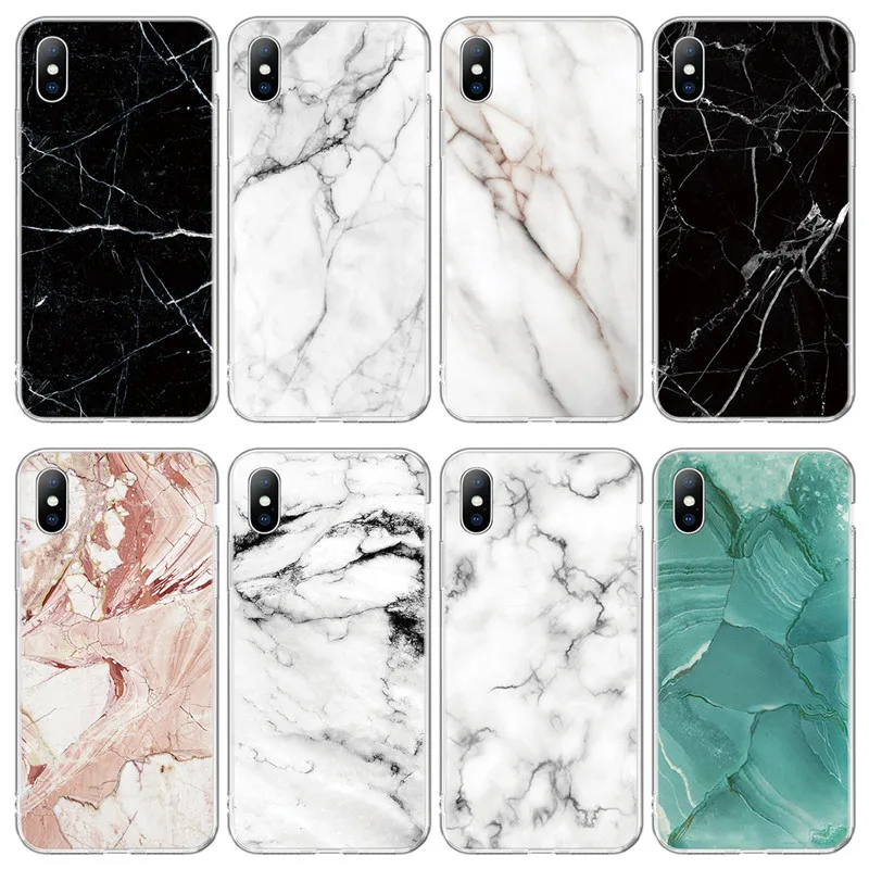 Мраморная текстура чехол для телефона iphone XS MAX XR X прозрачный ТПУ задняя крышка