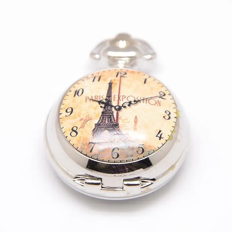 

Platinum MixPattern Openable Flat Round Alloy Printed Porcelain Quartz Watch Heads for Pocket Watch Necklaces Making,40x29.5x15
