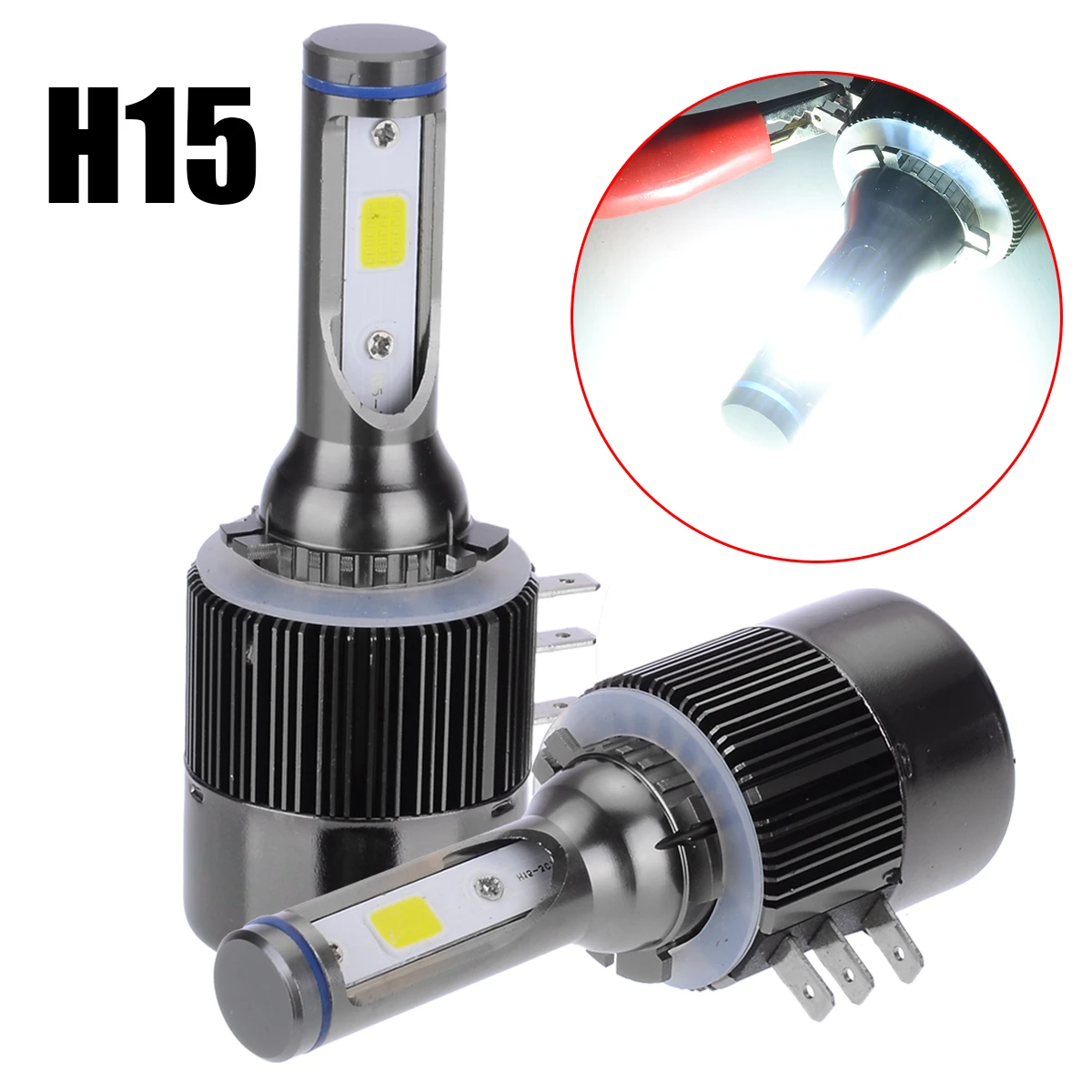 Mayitr 2 шт. H15 110W 26000LM COB светодиодный головной светильник лампочка 6000K Светильник