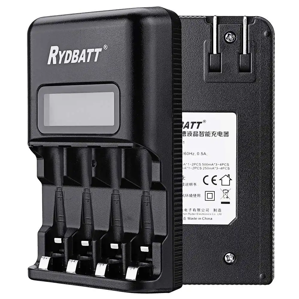 

New RYDBATT JBC03-11 4 Slots LCD Display Smart Battery Charger for AA AAA Battery RC Models