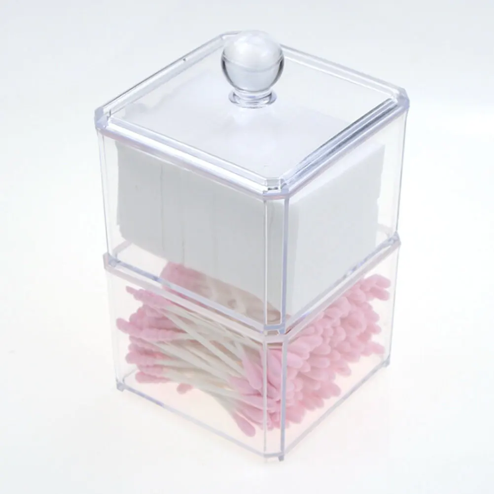 1 шт. контейнер для хранения акриловый двухслойный прозрачный ящик для хранения с чехлом для ватных палочек Comestic ватные диски