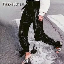 *#Best Price TWOTWINSTYLE Heavy Sequin Pants Female High Waist Bottom Bandages Trousers For Women Spring Fashion 2019 Streetwear New *#Best Price TWOTWINSTYLE Heavy Sequin Pants Female High Waist Bottom Bandages Trousers For Women Spring Fashion 2019 Streetwear New