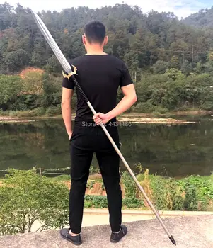 

Han-Forging 1095Carbon Steel Spearhead Super Sharp Outdoors/Hunting Spear Sword Steel Dragon Handle Nice Metal Craft Collection