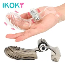 Ikoky dedo manga vibrador g-ponto massagem brinquedos sexuais para a mulher dildo clitóris estimulação produtos adultos masturbador feminino