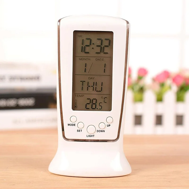 Цифровой светодиодный ЖК-будильник календарь термометр с голубой подсветкой Настольные часы Reloj Despertador дропшиппинг