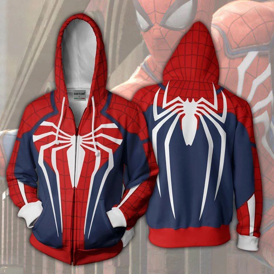 

2019 Hoodies Sweatshirts Coat Hoodies Costume Legion Clothing Spider -Man Ps4 Zip Hoodie 3d Printed Zipper Hoodies Tops Lls -172