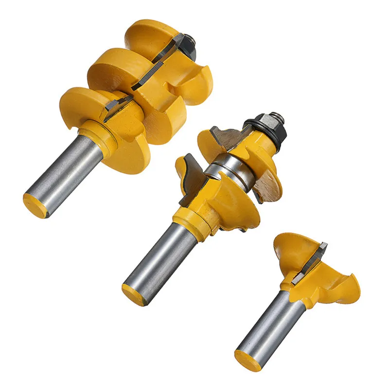 

DANIU 3pcs 1/2 Inch Shank Entrance Rod and Ogee Router Bit Inner Door Assorted R / S Router Bit Woodworking Tools New