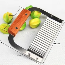 Деревянная ручка гофрированный, волнистый волна Ножи картофеля-фри нож для выпечки Мыло ручной работы устройство для резки картофеля инструменты для резки торта