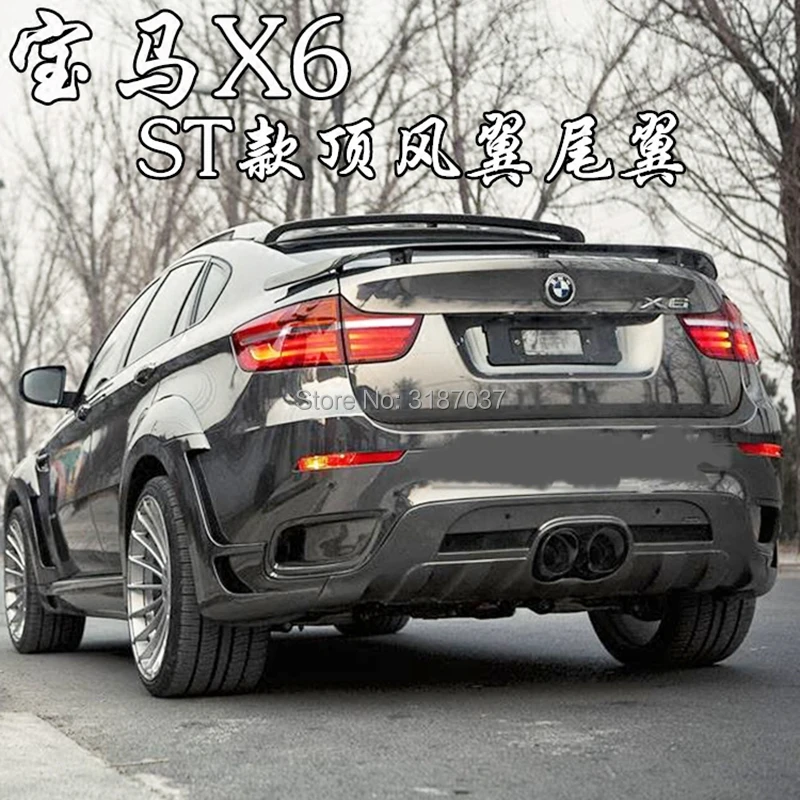

For BMW X6 Spoiler 2010-2014 ABS Plastic Unpainted Color Rear Roof Spoiler Wing Trunk Lip Boot Cover Car Styling