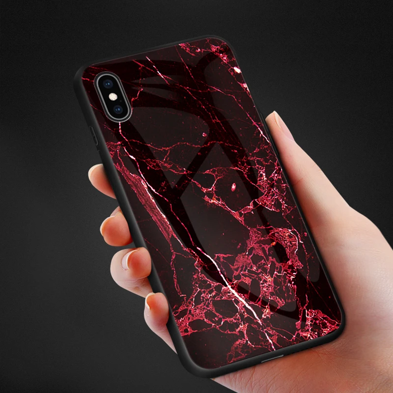Kisscase мраморный чехол для телефона iPhone X XS 7 8 6 6S Plus из закаленного стекла iphone 6s XR MAX |