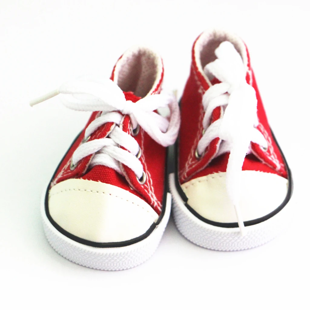 

Doll Lace Up Canvas Casual Sneakers Shoes in Multiple colors for Dolls Clothing Accessories for 18'' Dolls