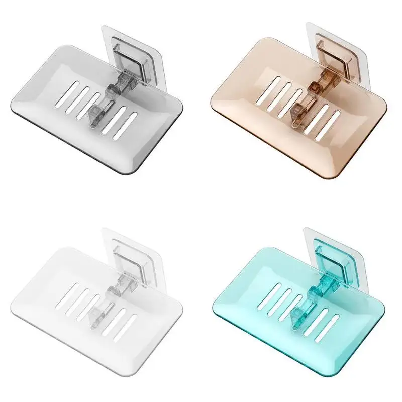 

1 Layer Suction Soap Dish Holder Storage Stand Soap Box Bathroom Organizer