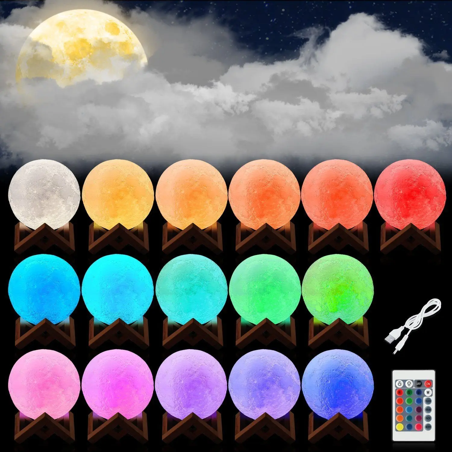 Moon colors. 3d светильник лампа Луна "3d Moon Lamp" с пультом. Лампа Луна led Moonlight. Ночник Луна цветная. Цвет ночника.