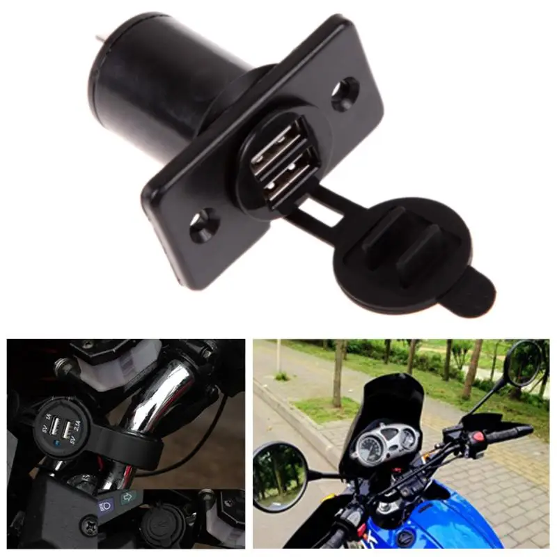 

VODOOL Dual USB Car Cigarette Lighter Socket Splitter Charger Socket Outlet 3.1 amp Panel Mount Motorcycle Car Cable Waterproof
