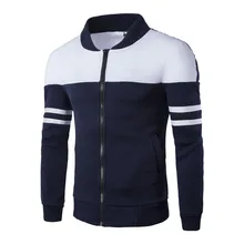 Coat Jackets Sportwear Spring Men for Casual Male Man Tops Patchwork Slim-Fit Striped