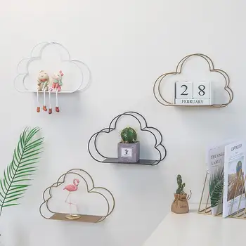

Wrought Iron Cloud-Shaped Wall Hanging Home Living Room Bedroom Room Wall Decoration Wall Decoration Storage Rack
