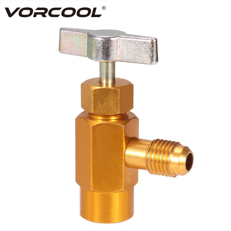 VORCOOL Can Dispensing R-134a AC Refrigerant Tap 1/2&quot ACME Thread Valve Tool Bottle Opener |