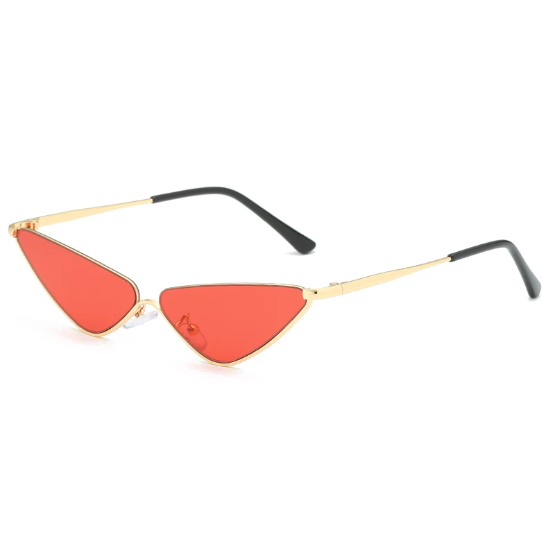

Retro Small Cat Eye Sunglasses For Women Brand Designer Metal Half Frame Shade Triangle Eyeglasses Vintage Cateye Sun Glasses