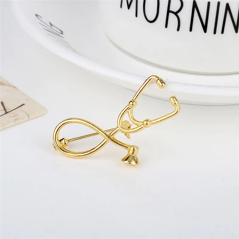 Stethoscope Lariat brooch Heart and Stethoscope brooch for Doctor medical Doctor Nurse Jewelry