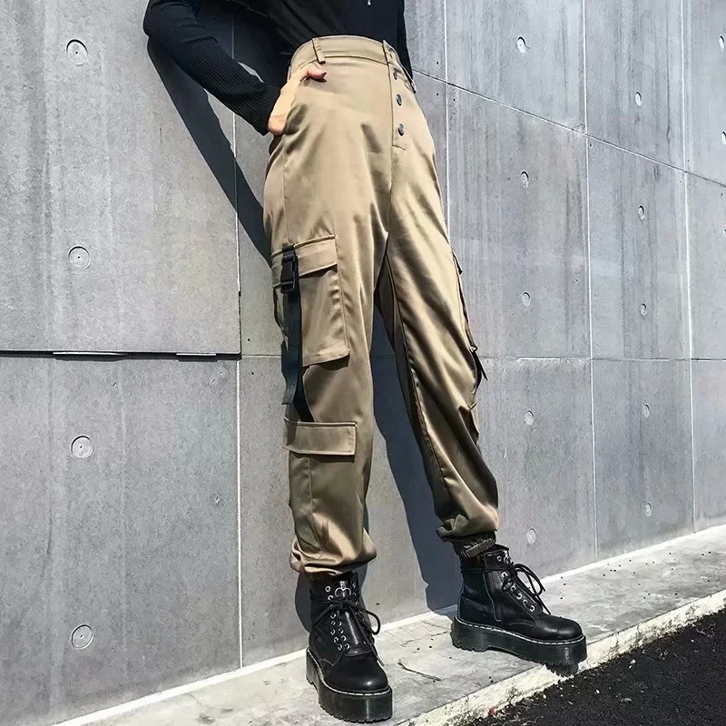 Vrouwen Satin Cuffed Broek Cargo Broek|Pants \u0026 Capris| - AliExpress