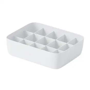 

1pc Underwear Storage Box Sturdy Stackable Plastic Storage Basket Storage Container With Divider For Bra Socks Panties