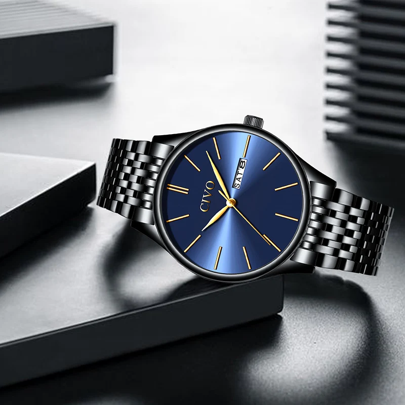 

CIVO New Luxury Top Brand 2019 Mens Quartz Watch Fashion Stainless Steel Sport Watches Waterproof Male Wristwatches Clock