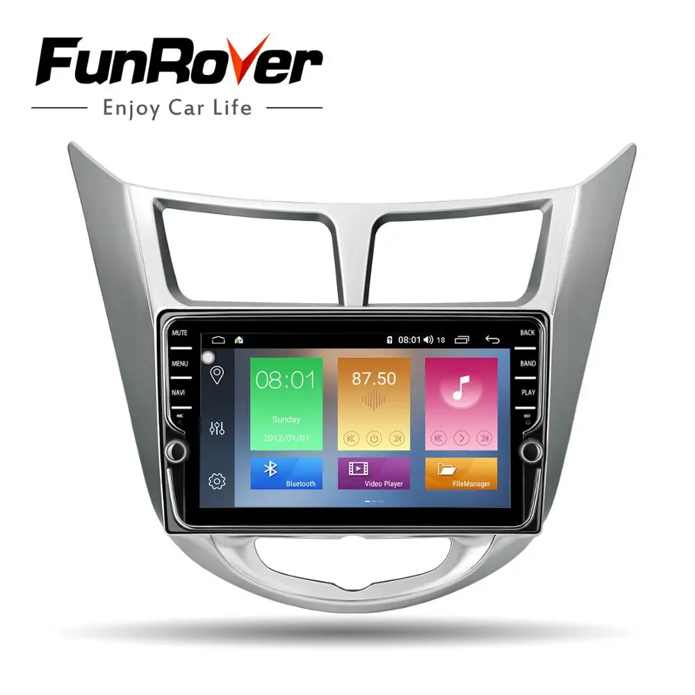 Excellent Funrover IPS Octa core Android 9.0 car dvd for Hyundai Solaris accent Verna i25 with gps navigation radio video car stereo dsp 4