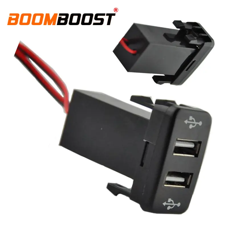 for Honda 12V 2.1A ABS Dual USB Car Charger Socket Dashboard Phone