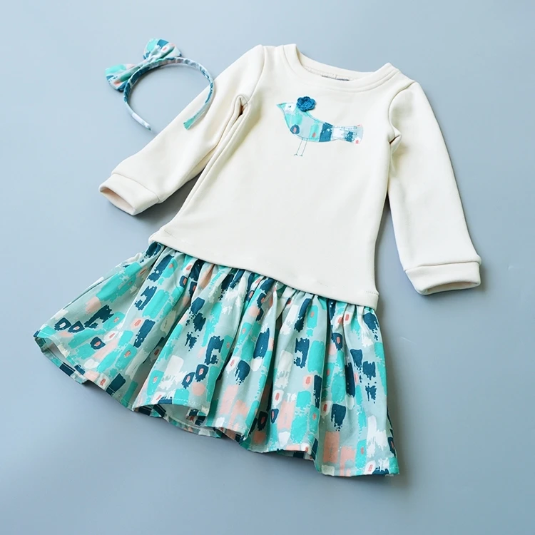

And Winter New Pattern In Will Child Children Girl Baby Pure Cotton Increase Down Comfortable Long Sleeve Dress 4-14 Year Code