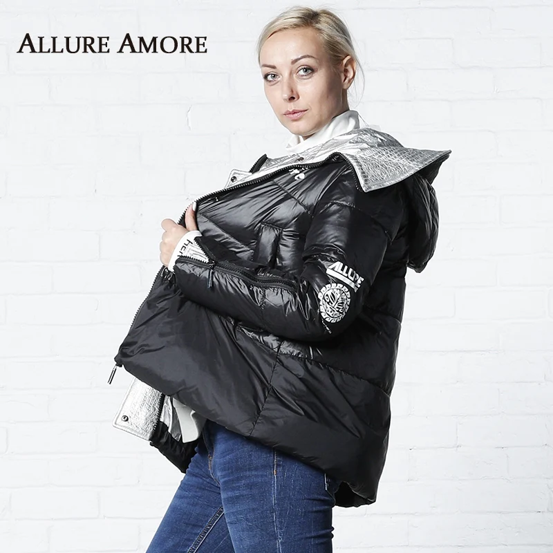 Women's Parka Female Winter Cotton Padded Jacket hooded Women Winter Jackets Woman Contrast Coat 2019 Winter Coats AllureAmore