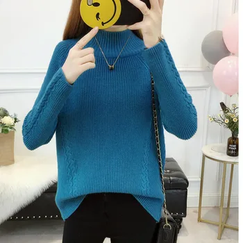 

PEONFLY Plus Size Women Turtleneck Winter Sweater Women Solid Long Sleeve Knitted Women Sweaters Pullovers Female Jumper Tops