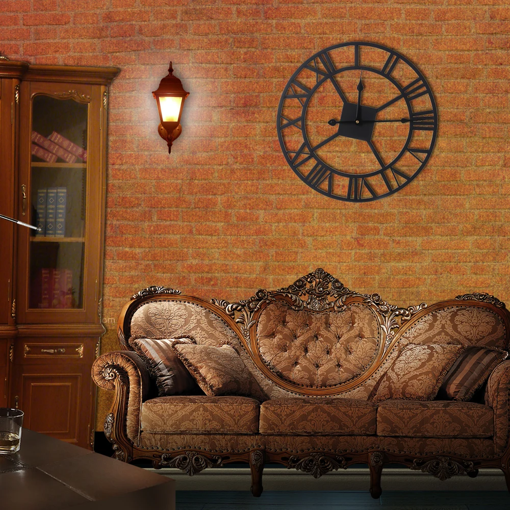 

Wall clock 3d digital European Roman numerals dial large luxury wall clock electronic modern kitchen living room bedroom home