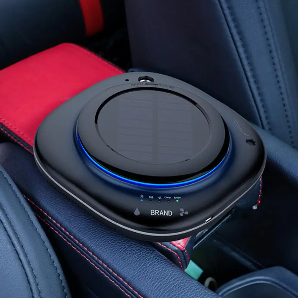 

New ABS Car Solar Air Purifier Home Solar Air Purifier Mini Humidifier Negative Ion Car Oxygen Bar Vehicle Accessories