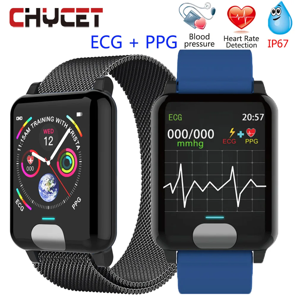 Pulsera inteligente Chycet ECG PPG reloj de medición de presión arterial para mujer Monitor de ritmo cardíaco banda de Fitness con rastreador de actividad - 1