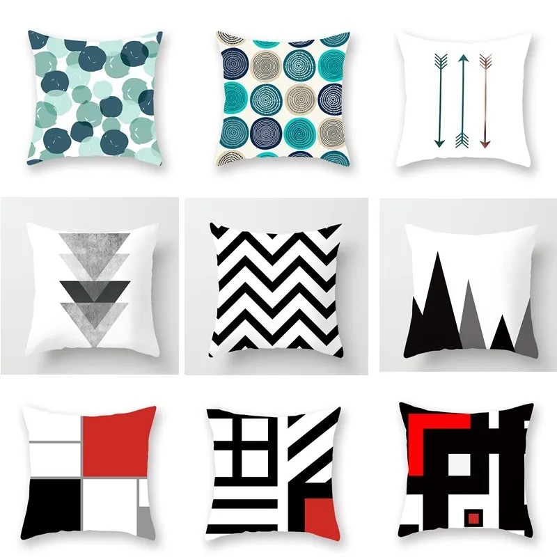 

Fashion Nordic Geometric Cushion Cover For Sofa Car Office Bed Chair Couch Home Decor Pillowcase Furniture Protector 45*45cm