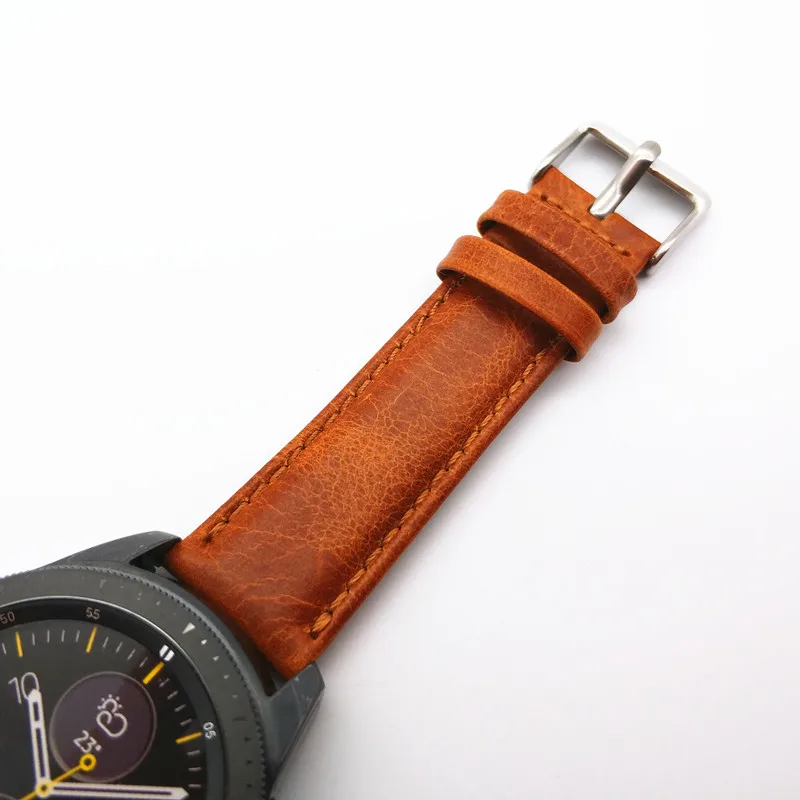 Ремешок из натуральной кожи для Samsung Galaxy Watch 42 мм спортивный мягкий резиновый