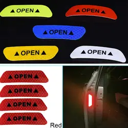 4 шт./компл. автомобиля открываются светоотражающие ленты предупреждающий знак Светоотражающие открыть уведомление велосипед аксессуары