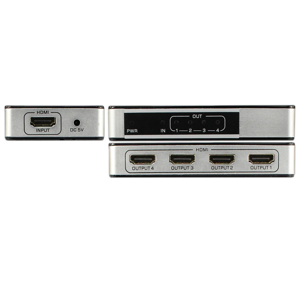 Hdmi Splitter 1X4 4K@60Hz Uhd Hdcp 2.2 Split Repeater Switch Box Input 4 Output Hdmi 2.0 For Hdtv Ps3 Dvd Stb