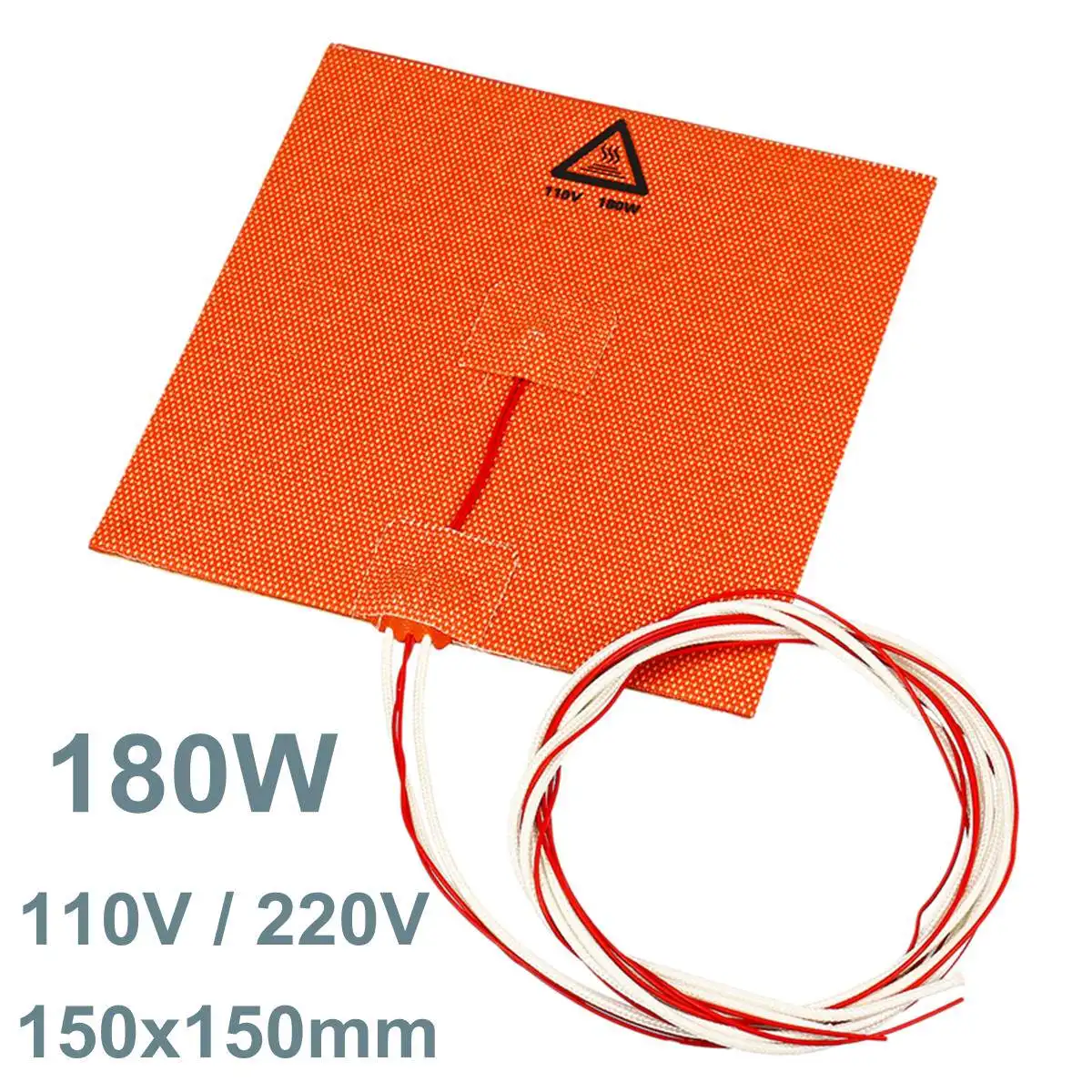 

110V / 220V 180W 3D Printer Silicone Heater Heated Bed Pad Heating Mat Office 3D Printing Parts Accessories 150x150mm