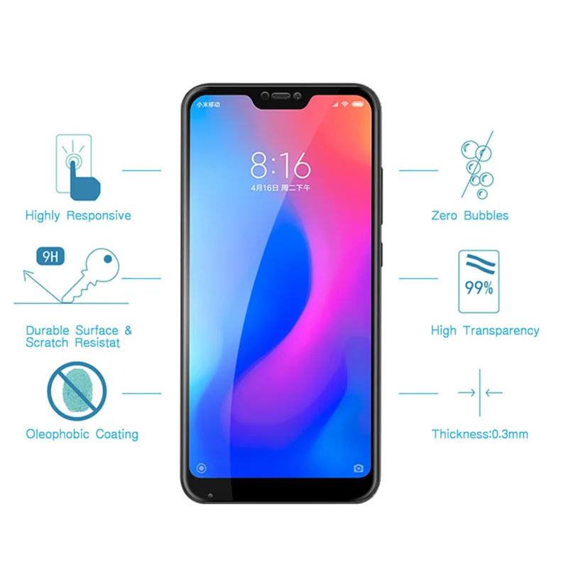 Mi A2 Lite Защита экрана для Xiaomi закаленное стекло xiomi xaomi Высокое качество 2.5D 9H HD