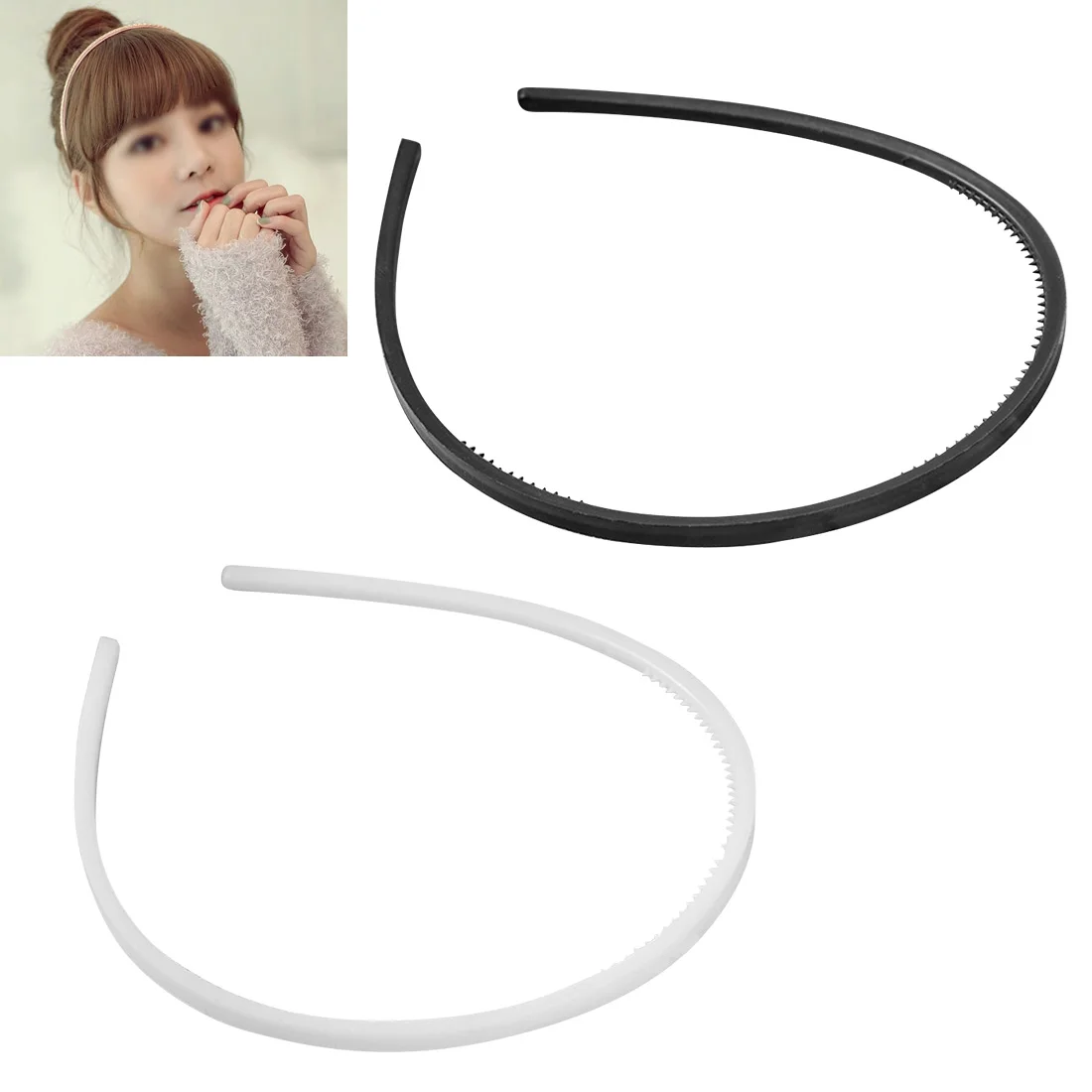 

3pcs/lot Wholesales Plain Lady Plastic Hair Band Headbands NO Teeth Headwear Girl Hair DIY Tool Accessories White Black