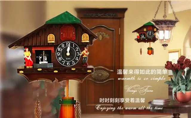 Nueva Europa reloj de cuco pájaro cantando pared granja decoración mejor venta 2018 productos ideas de regalo Relojes de pared antiguos