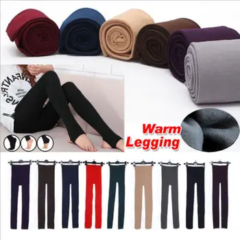 

New Fashion Casual Warm Solid Color Faux Velvet Winter Warm Leggins Women Leggings Knitted Thick Slim Women Legins Woman Pants