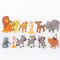 Новый 12 шт./компл. Король Лев игрушечные фигурки из мультфильма Simba Mufasa Нала гиены Тимон Пумба Сараби Сарафина шрам 4 см фигурки кукол из ПВХ