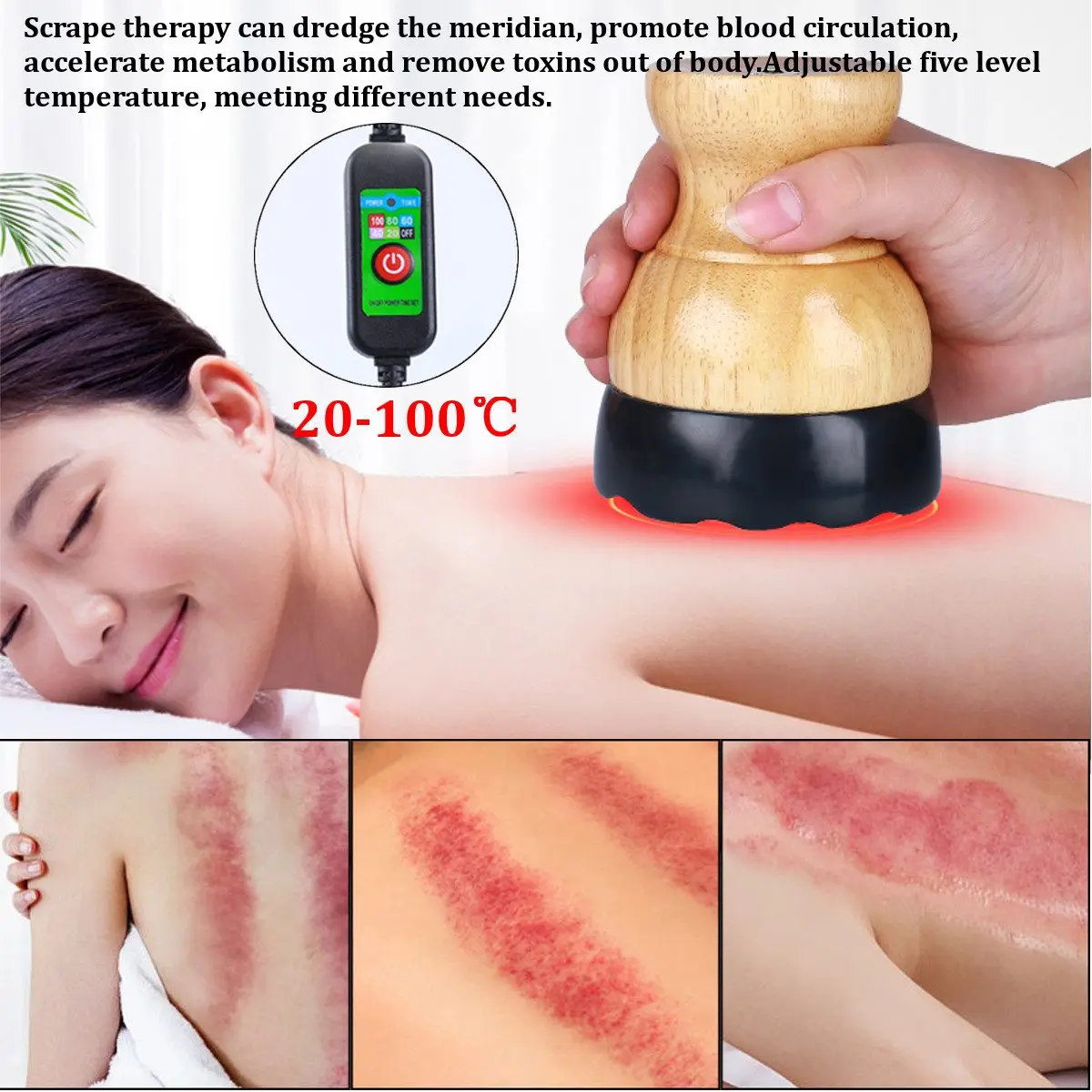 Electric Cupping Stimulate Acupoint Detoxification Massager Guasha Scraping Heat Massage Negative Pressure Acupuncture Therapy