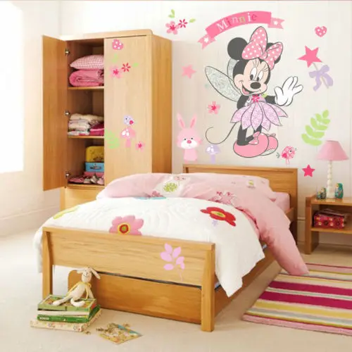 Us 1 22 12 Off Diy Minnie Mouse Wall Stickers Vinyl Decals Kids Girls Nursery Baby Room Decor In Wall Stickers From Home Garden On Aliexpress